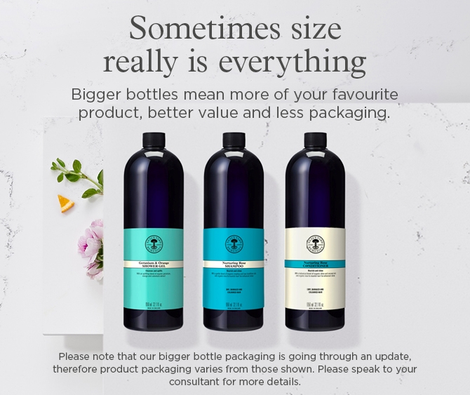 Larger sizes & refills